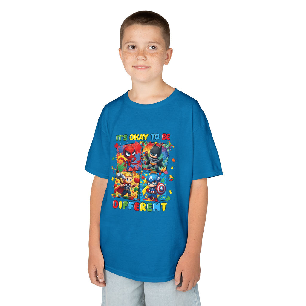 Kids 'It's Okay to Be Different' Graphic Tee — Colorful Inclusive Cartoon Design