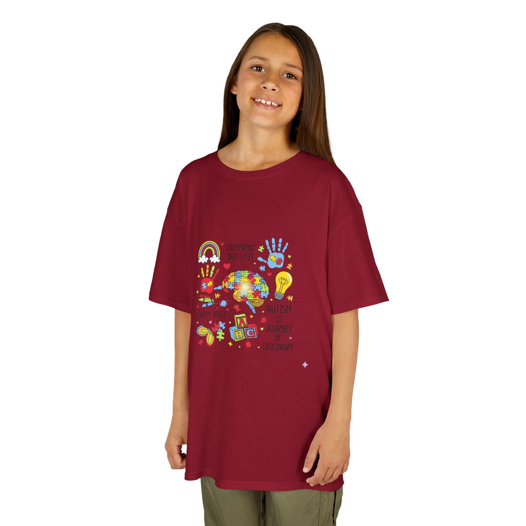 Autism Awareness Kids Tee — Colorful Puzzle Heart & Hands Design