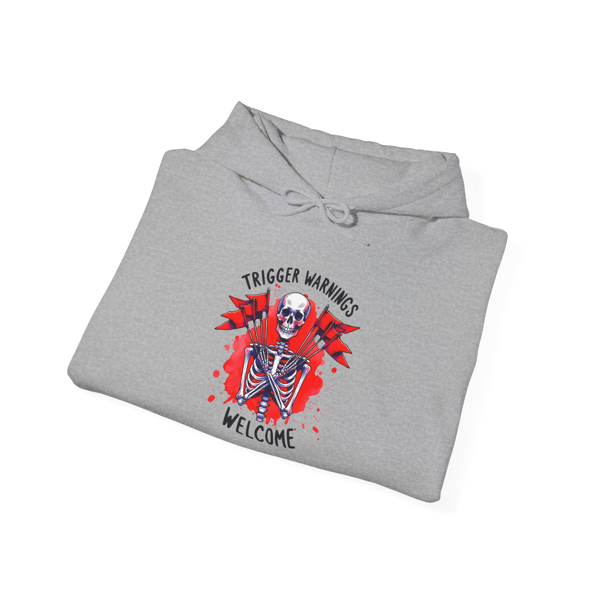 Trigger Warning Skeleton Hoodie - Edgy Skull Graphic Pullover