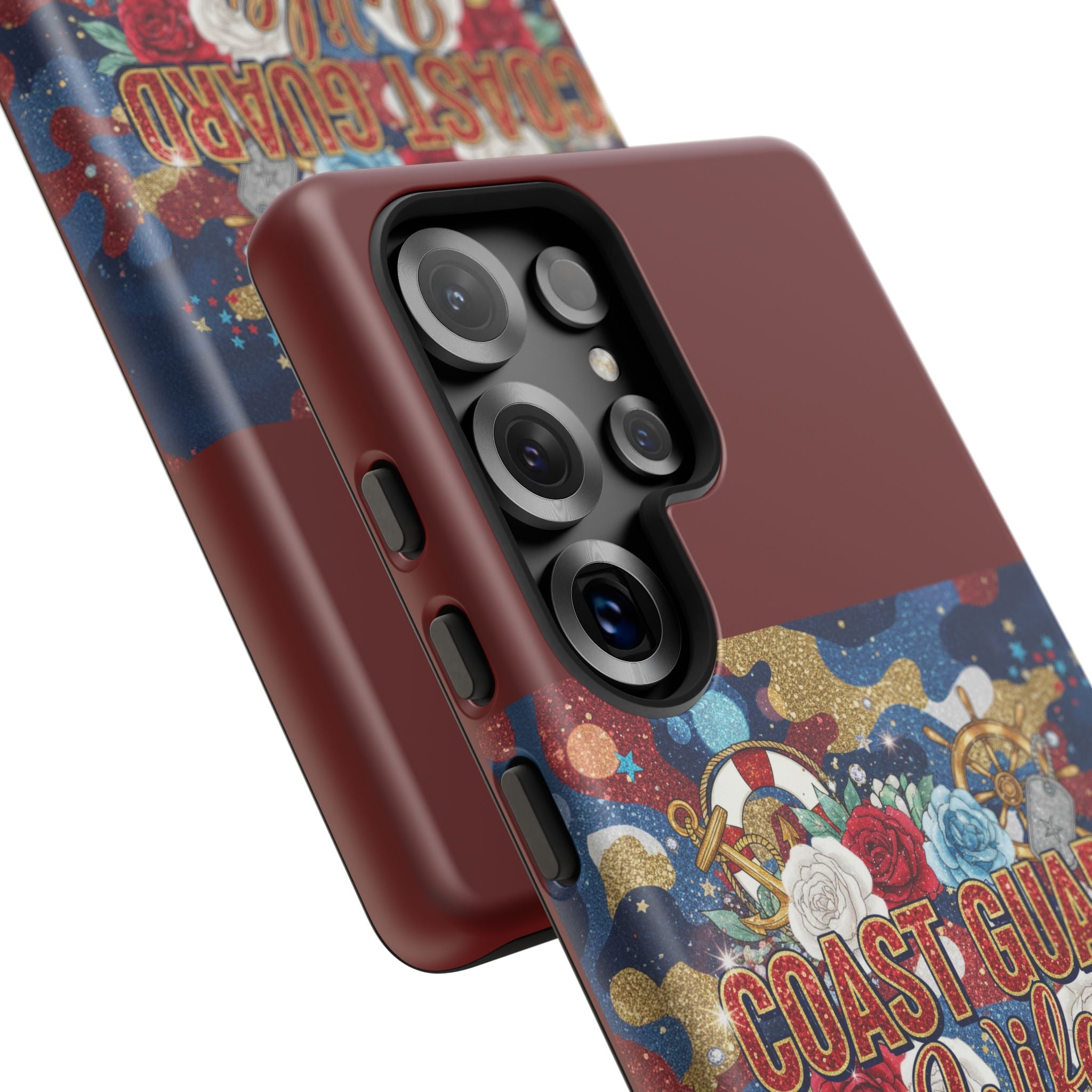 Coast Guard Wife Tough Phone Case — Patriotic Anchor & Lifebuoy Design