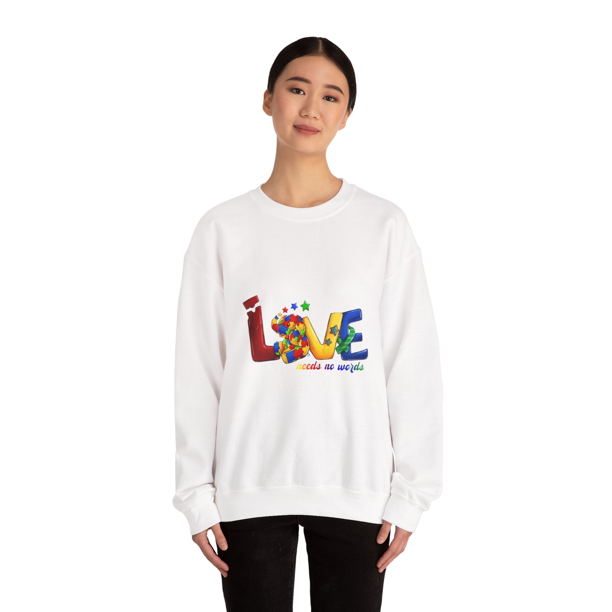 Love Needs No Labels Sweatshirt — Rainbow Pride Crewneck