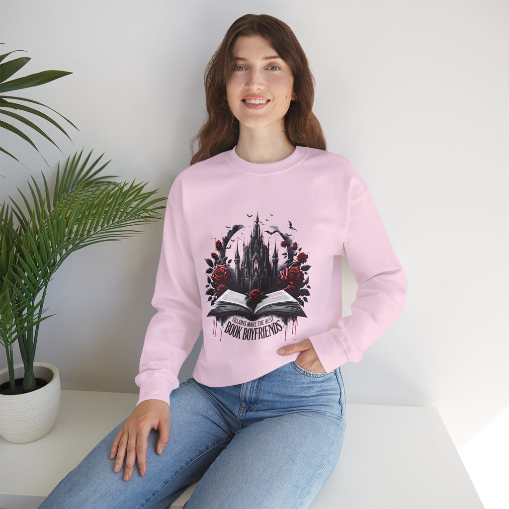Sweatshirt — 'Book Boyfriends' Gothic Castle & Roses Cozy Crewneck for Book Lovers