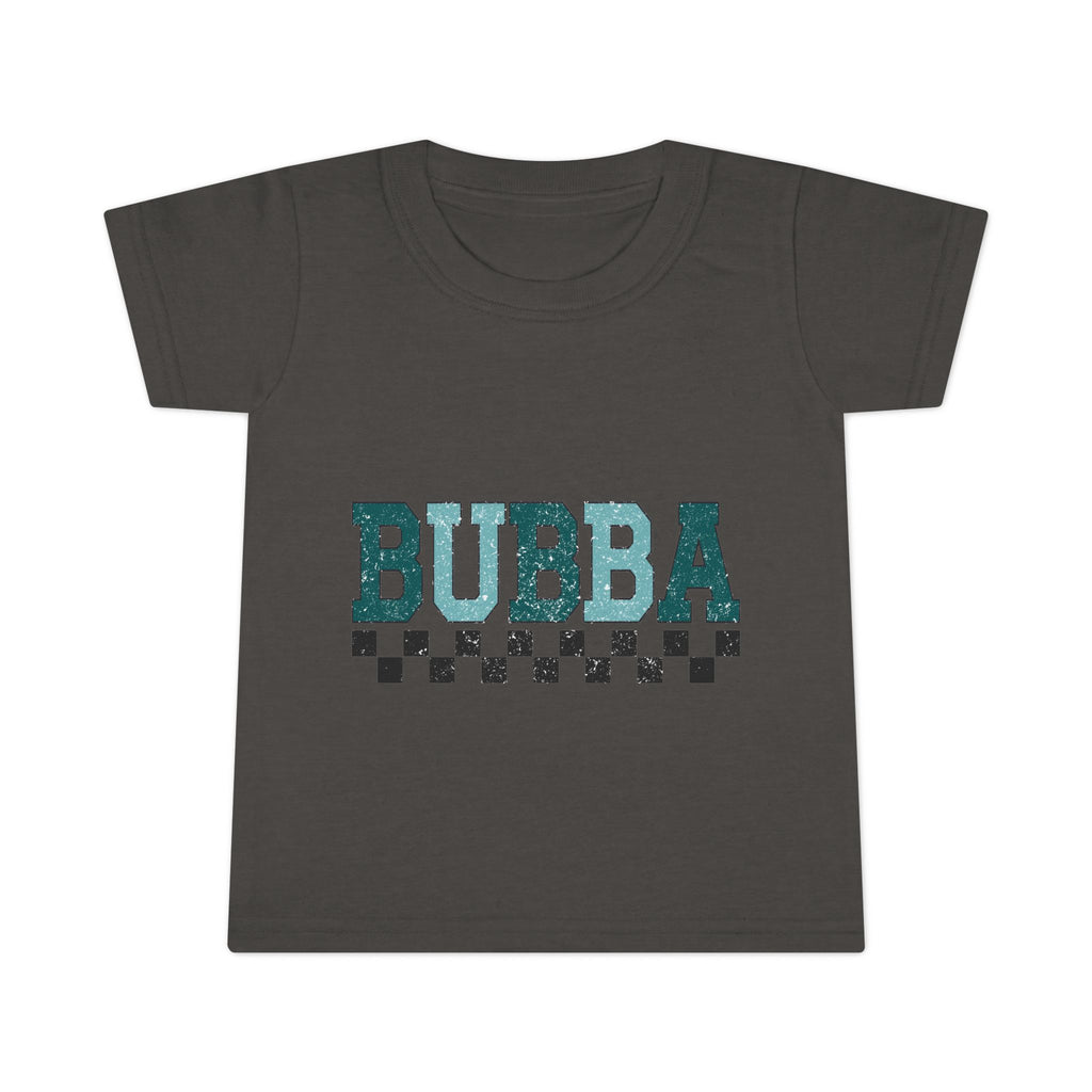 Bubba Toddler T-Shirt — Teal Retro Checkered Kids Tee