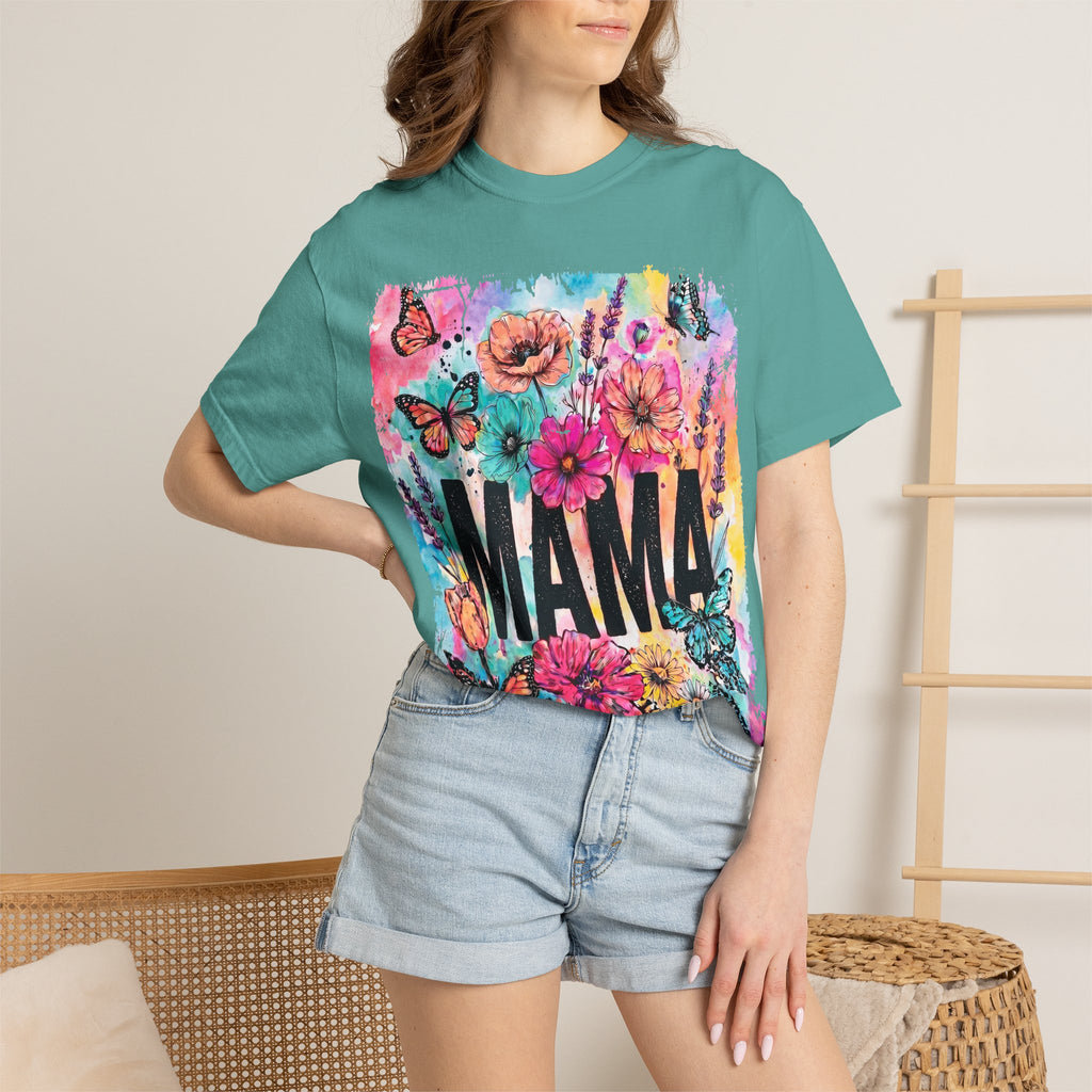 Mama Floral Tee — Colorful Butterflies & Flowers Mother's Day T-Shirt