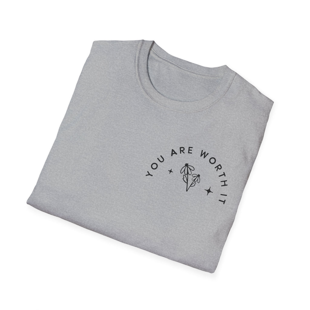 You Are Worth It T-Shirt — Floral Jar Self-Love Tee