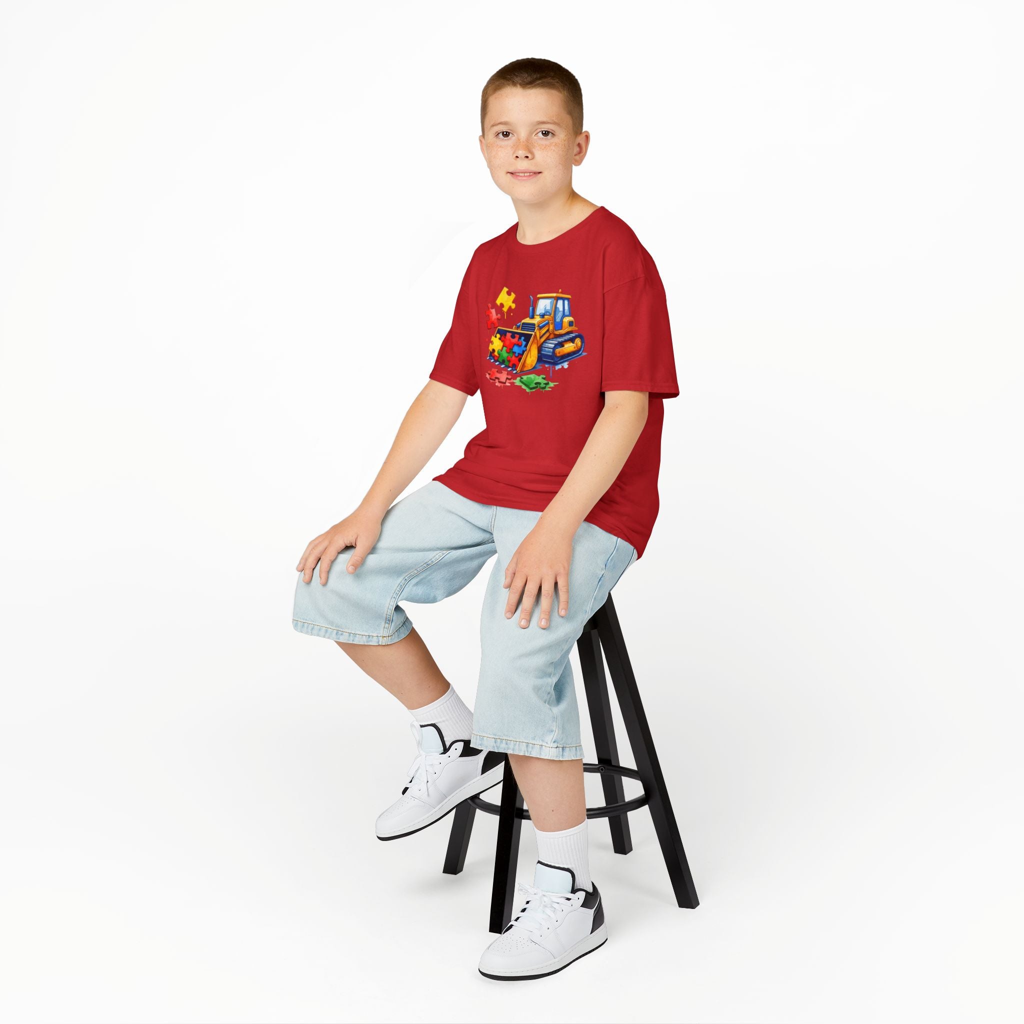 Kids Bulldozer Puzzle Tee — Construction Truck Shirt for Toddlers