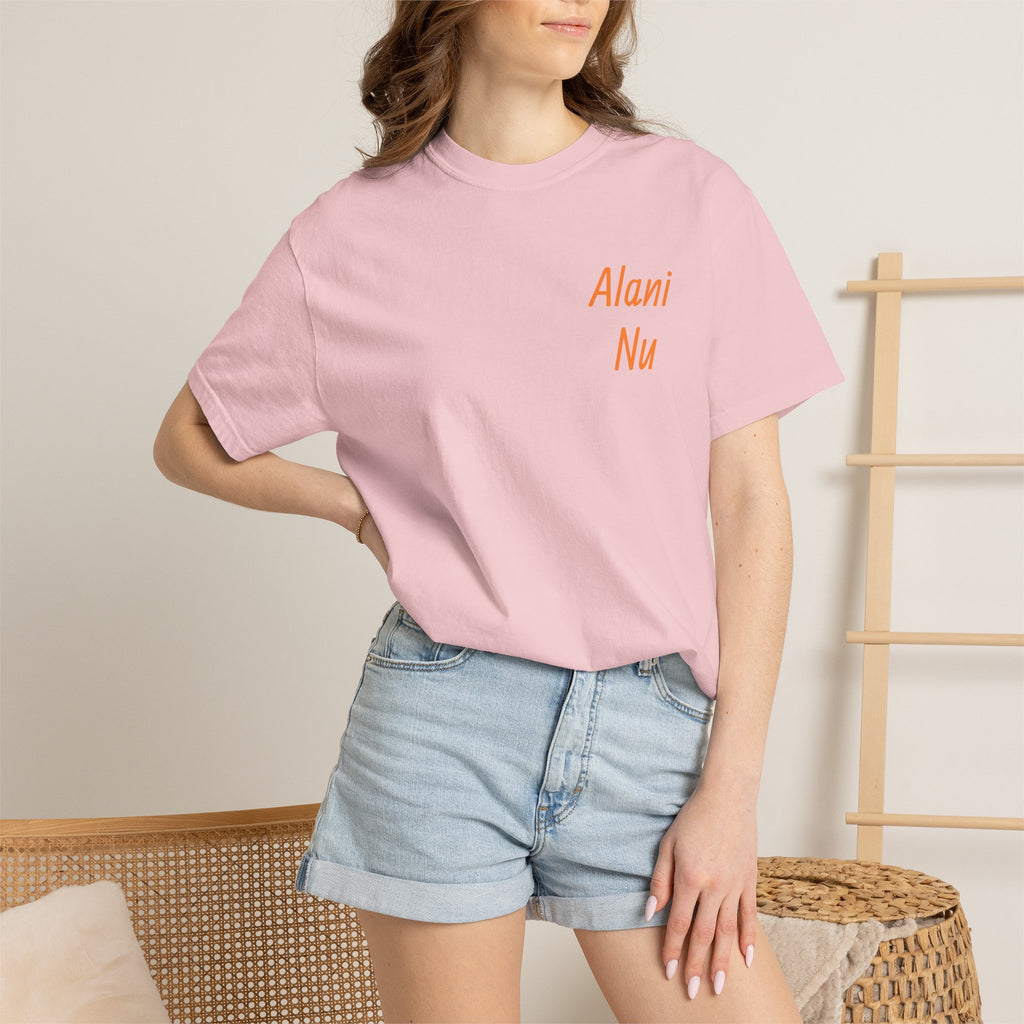 Alani Nu Beach Pop Graphic T-Shirt — Pink Flamingo, Citrus & Soda Can Design
