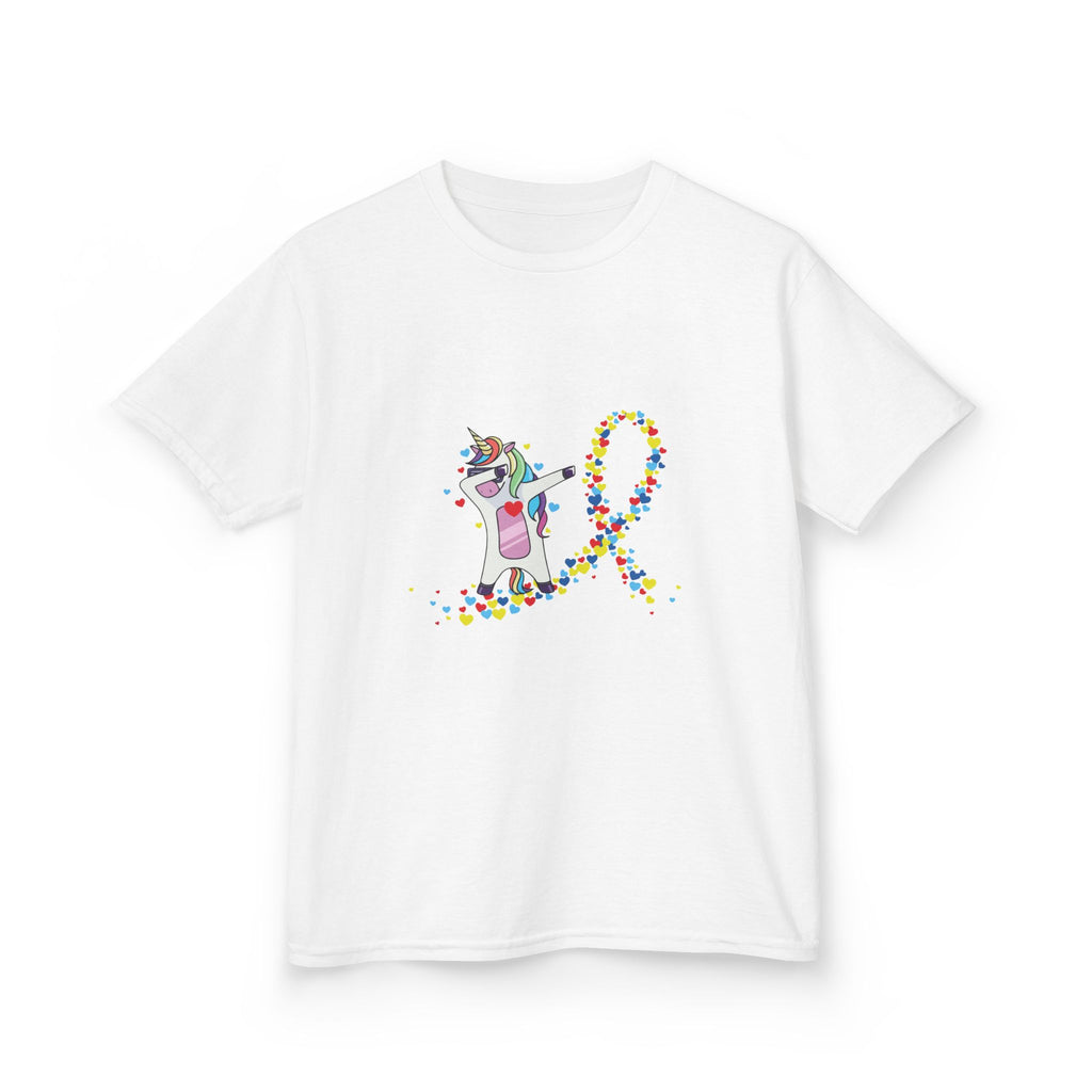 Kids Tee — Cute Unicorn Pouring Rainbow Confetti (Kids)