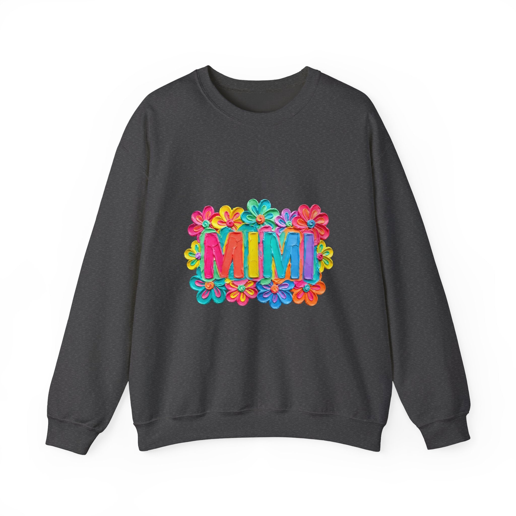 Mimi Floral Crewneck Sweatshirt — Colorful Retro Flower Graphic
