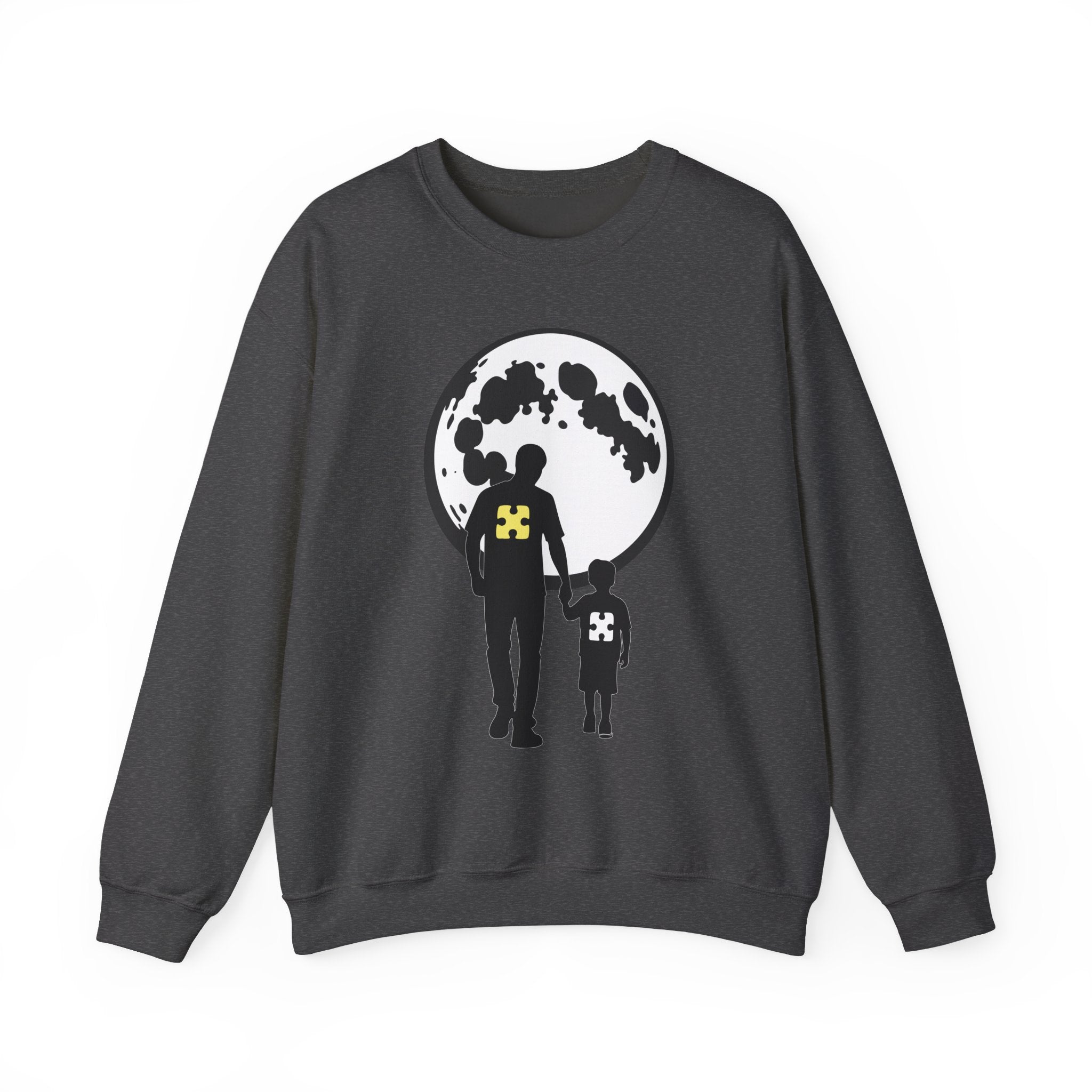 Crewneck Sweatshirt – Moonlit Parent & Child Silhouette Graphic