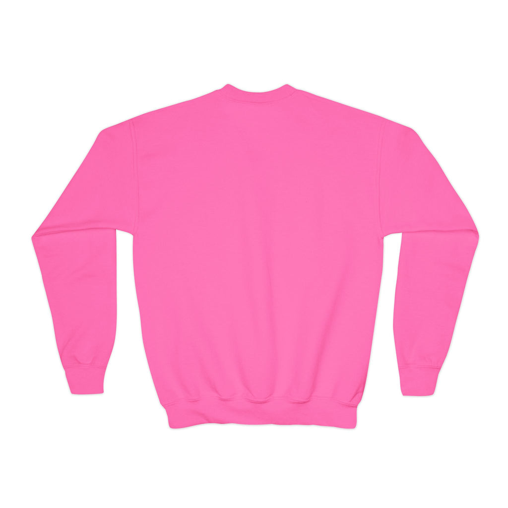 Youth Autism Awareness Crewneck Sweatshirt – Colorful Puzzle Ribbon Design