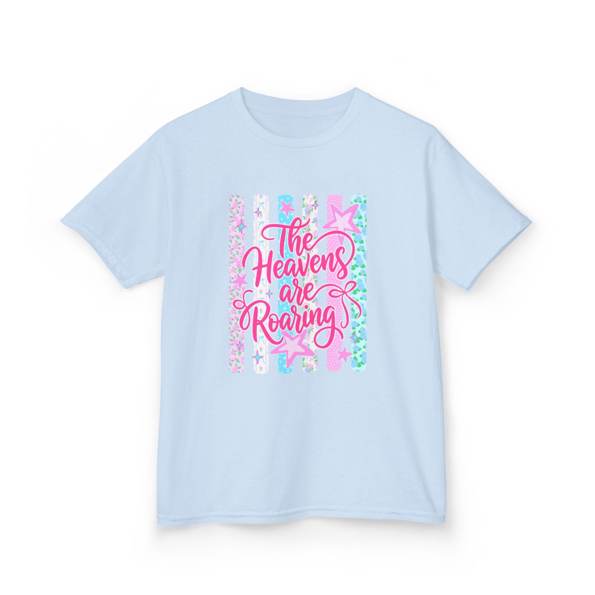 Kids Tee — "The Heavens Are Roaring" Pastel Stars Graphic