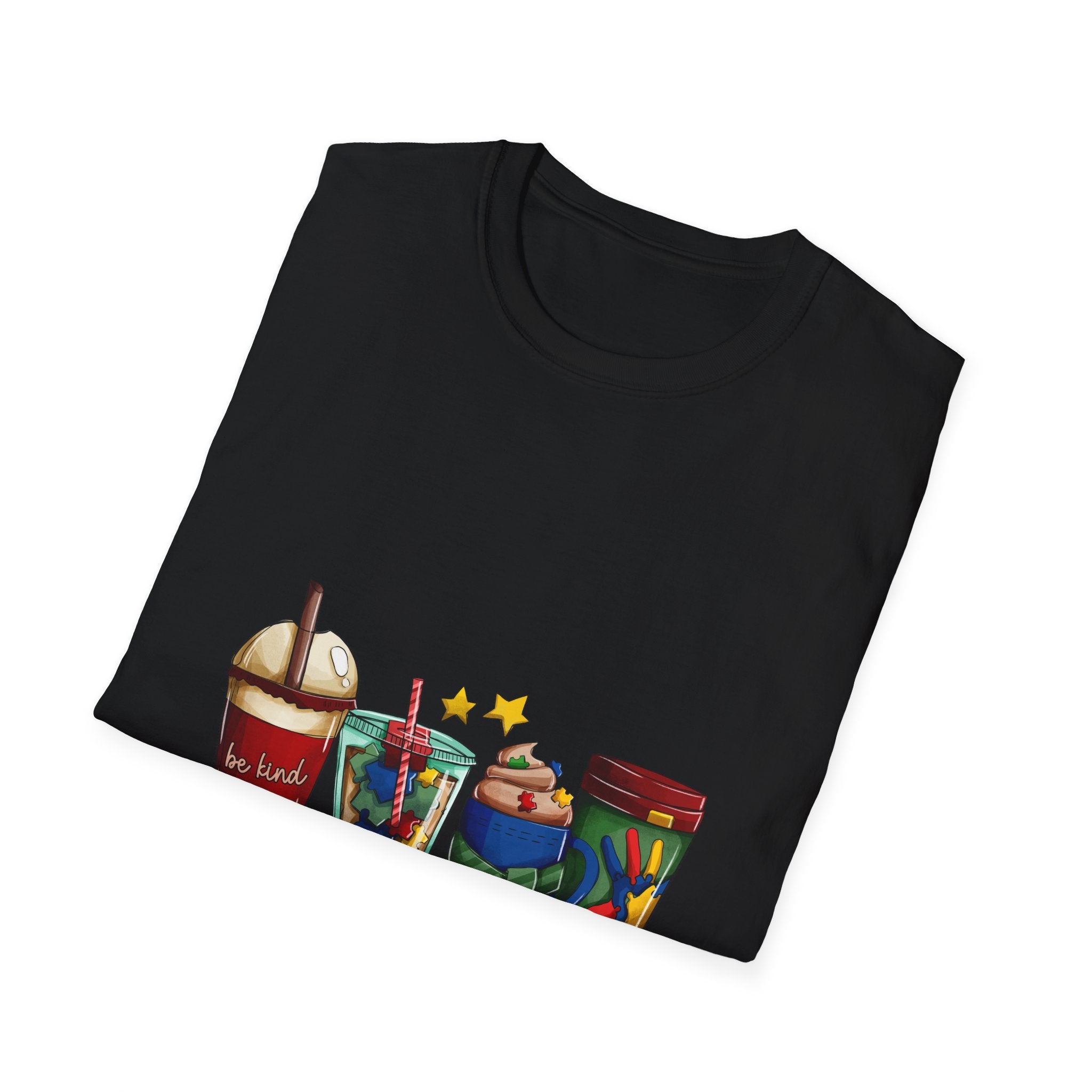 T-Shirt — Colorful Snack & Drink Cartoon Graphic Tee