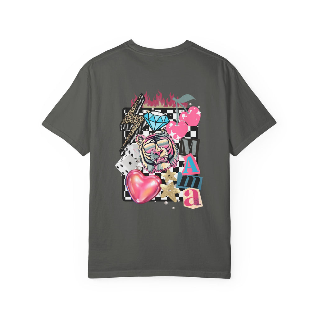 Mama Graphic T-Shirt — "Blessed Mama" Colorful Pop Art Floral Heart Tee