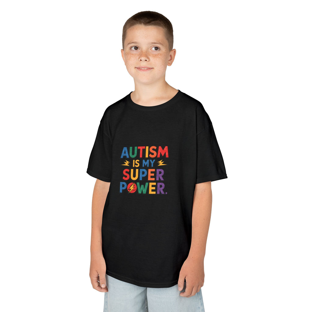 Kids T-Shirt — "Autism Is My Superpower" Colorful Pride Tee for Autism Awareness