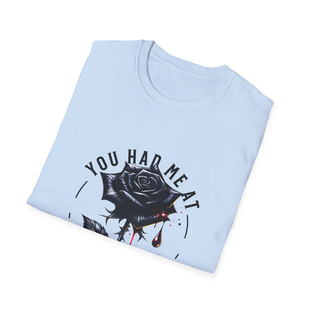 You Had Me at Trigger Warning T-Shirt — Black Rose Gothic Graphic Tee