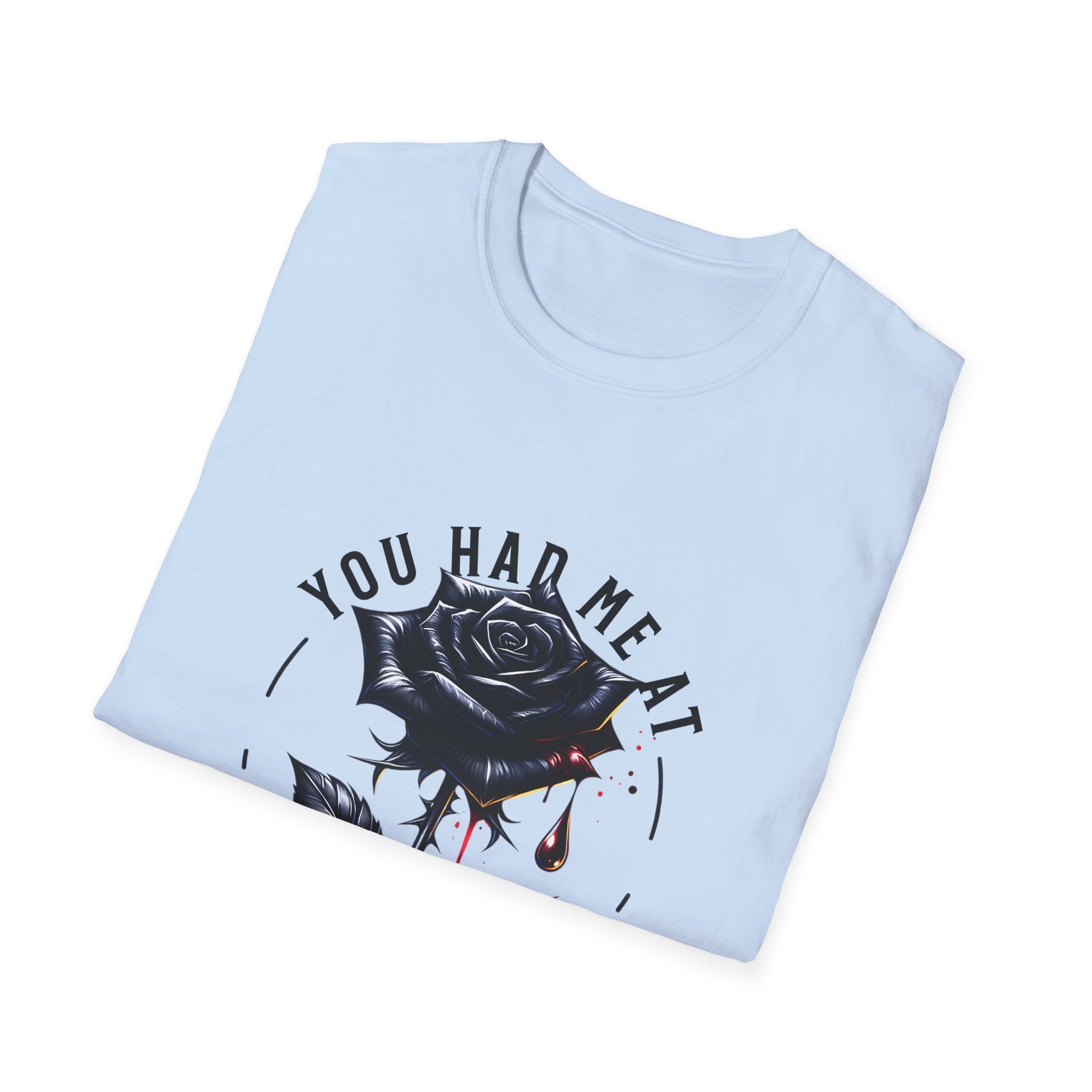 You Had Me at Trigger Warning T-Shirt — Black Rose Gothic Graphic Tee