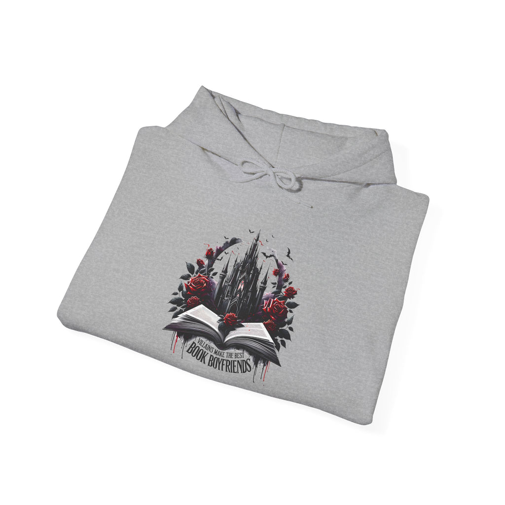 Book of Shadows Hoodie — Gothic Open Book Design with Roses