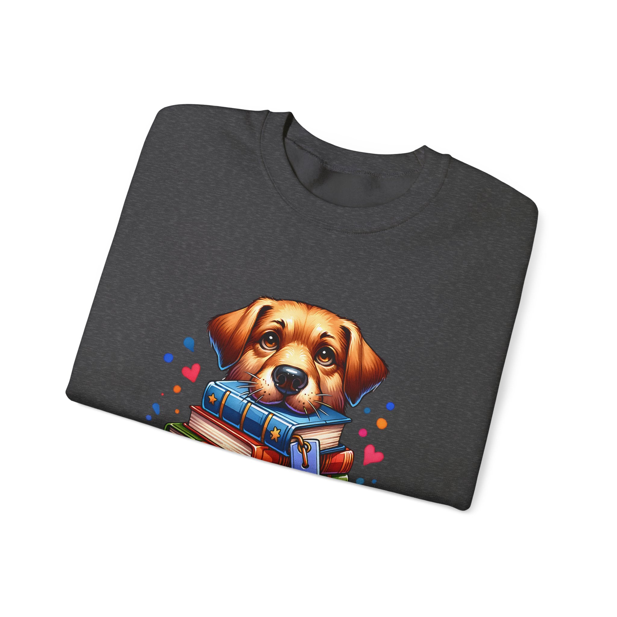 Dog Ate My Homework Sweatshirt — Cute Puppy & Books Back-to-School Crewneck