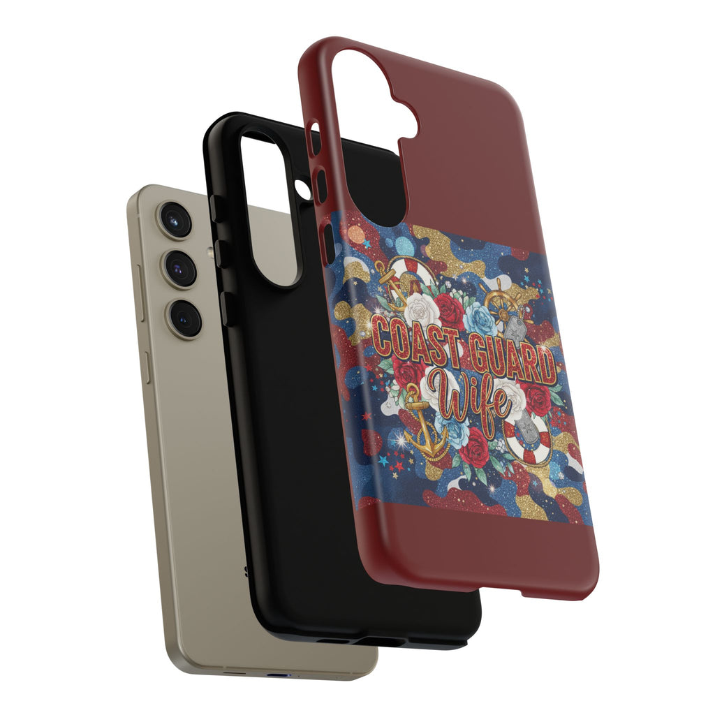 Coast Guard Wife Tough Phone Case — Patriotic Anchor & Lifebuoy Design
