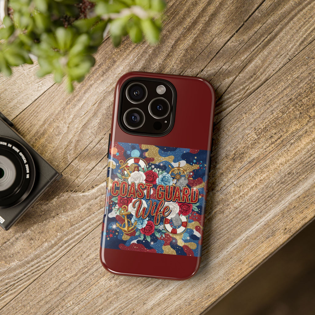 Coast Guard Wife Tough Phone Case — Patriotic Anchor & Lifebuoy Design