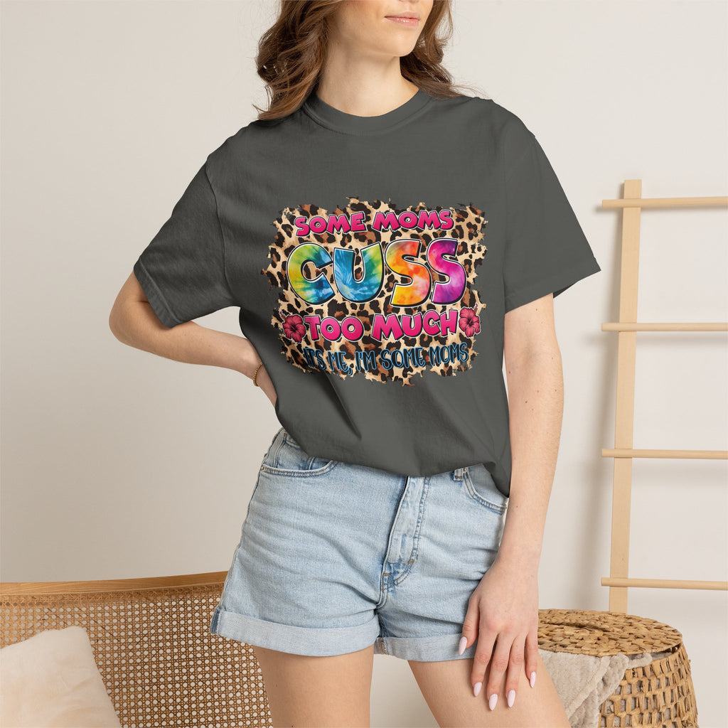 Graphic T-Shirt — "Some Moms Guess Too Much" Colorful Leopard Print