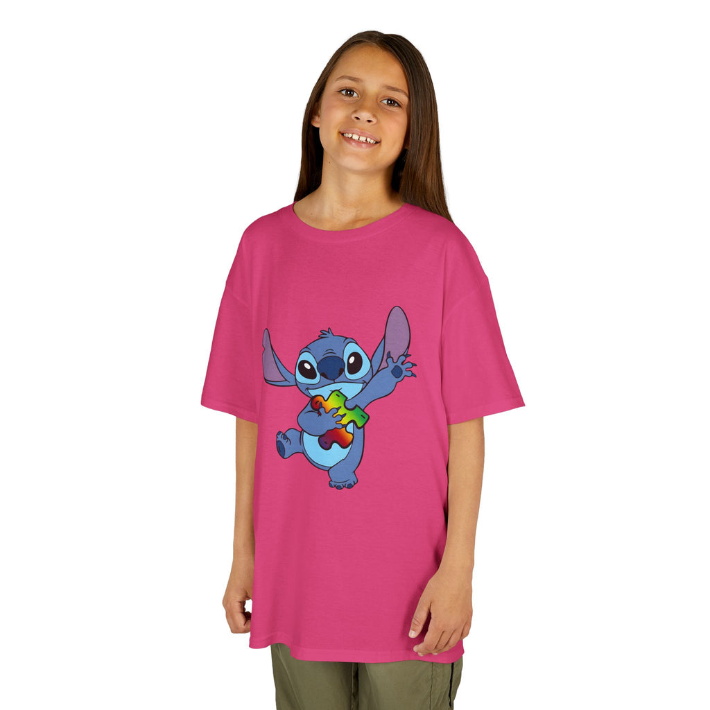 Kids Tee — Cute Stitch Holding Heart Graphic