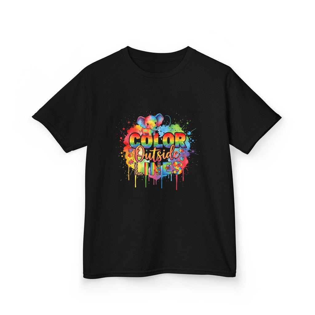 Kids T-Shirt — Color Outside the Lines Rainbow Drip Tee