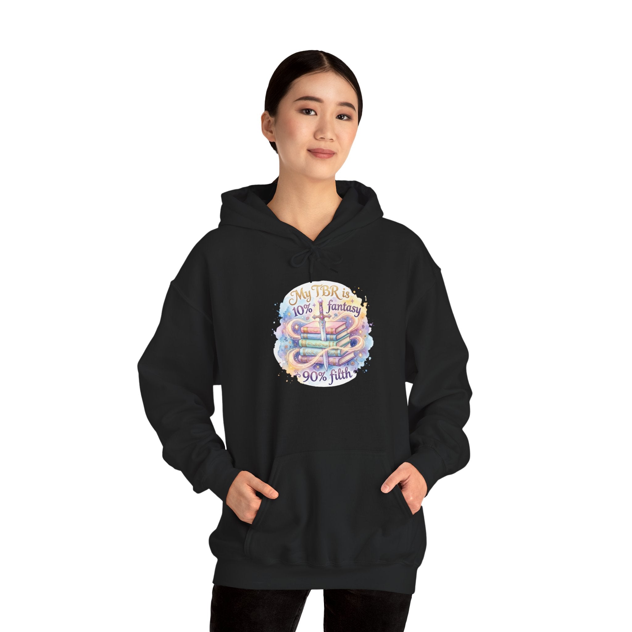 Hoodie — "My Tho is 40% Fantasy, 90% Fish" Colorful Nautical Graphic Hoodie