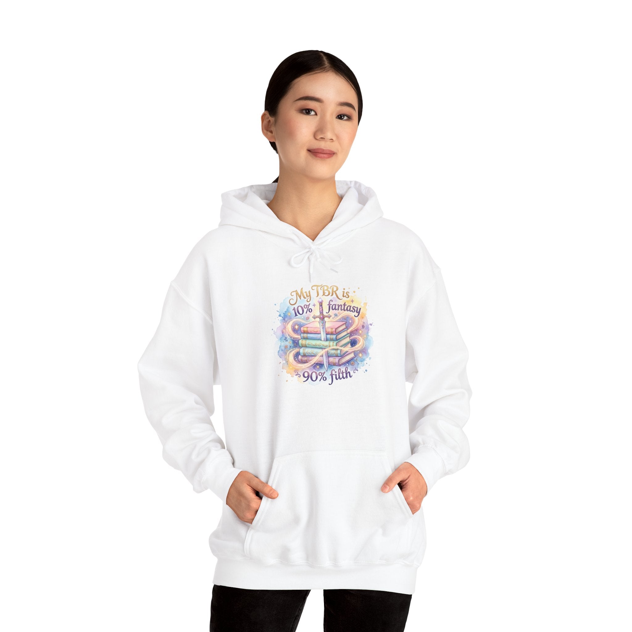 Hoodie — "My Tho is 40% Fantasy, 90% Fish" Colorful Nautical Graphic Hoodie