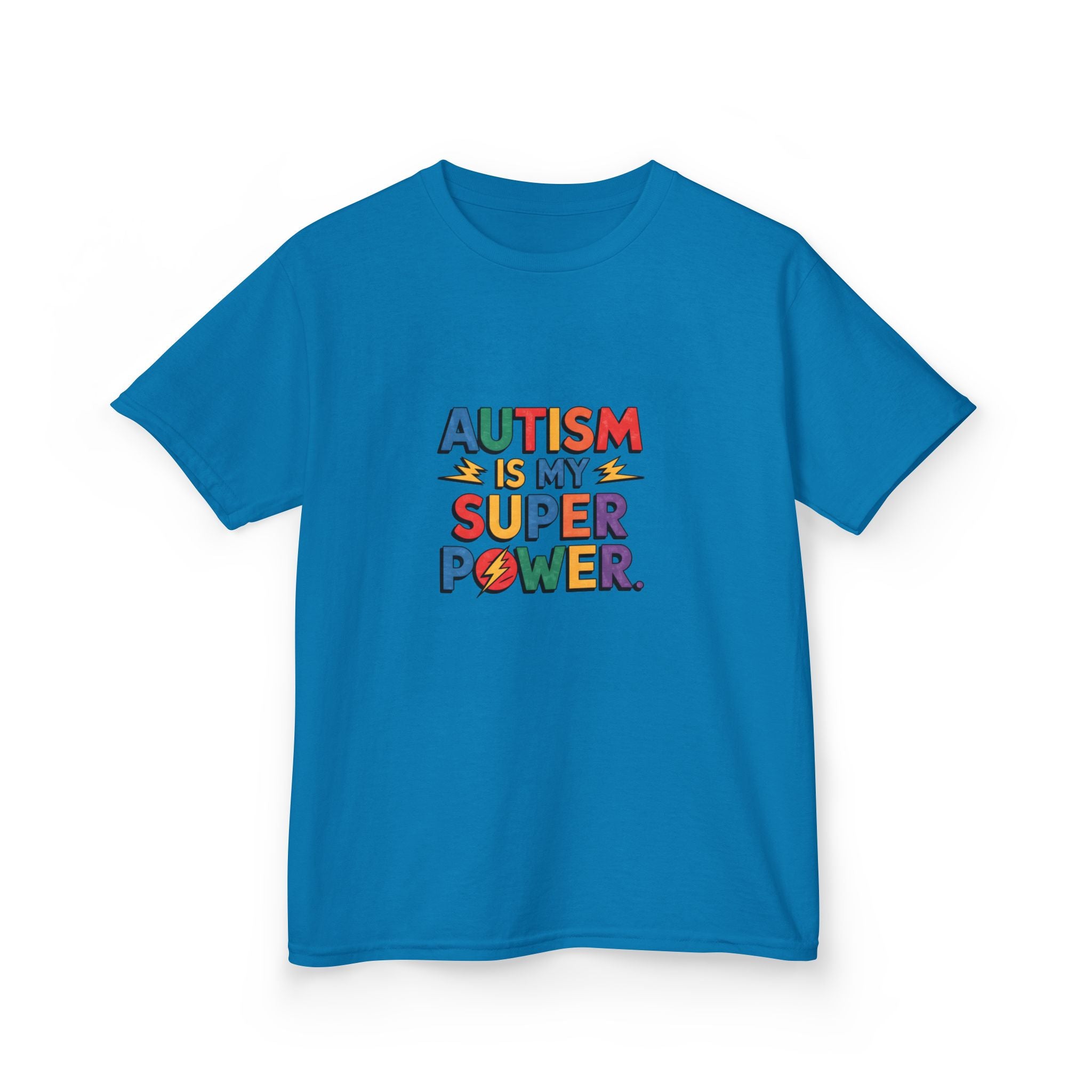 Kids T-Shirt — "Autism Is My Superpower" Colorful Pride Tee for Autism Awareness
