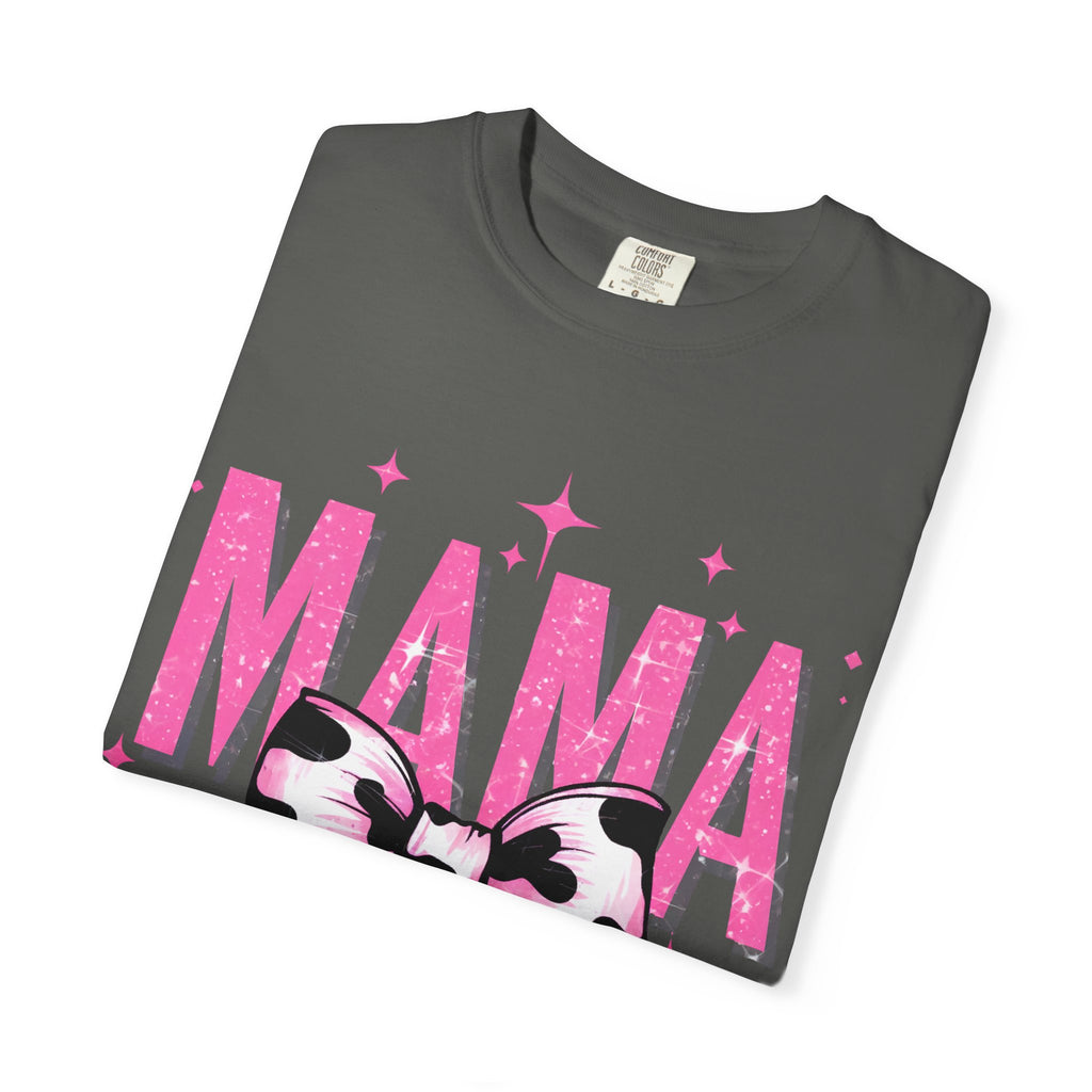 Mama Tee with Pink Leopard Bow – Cute Mother’s Day Graphic T-Shirt