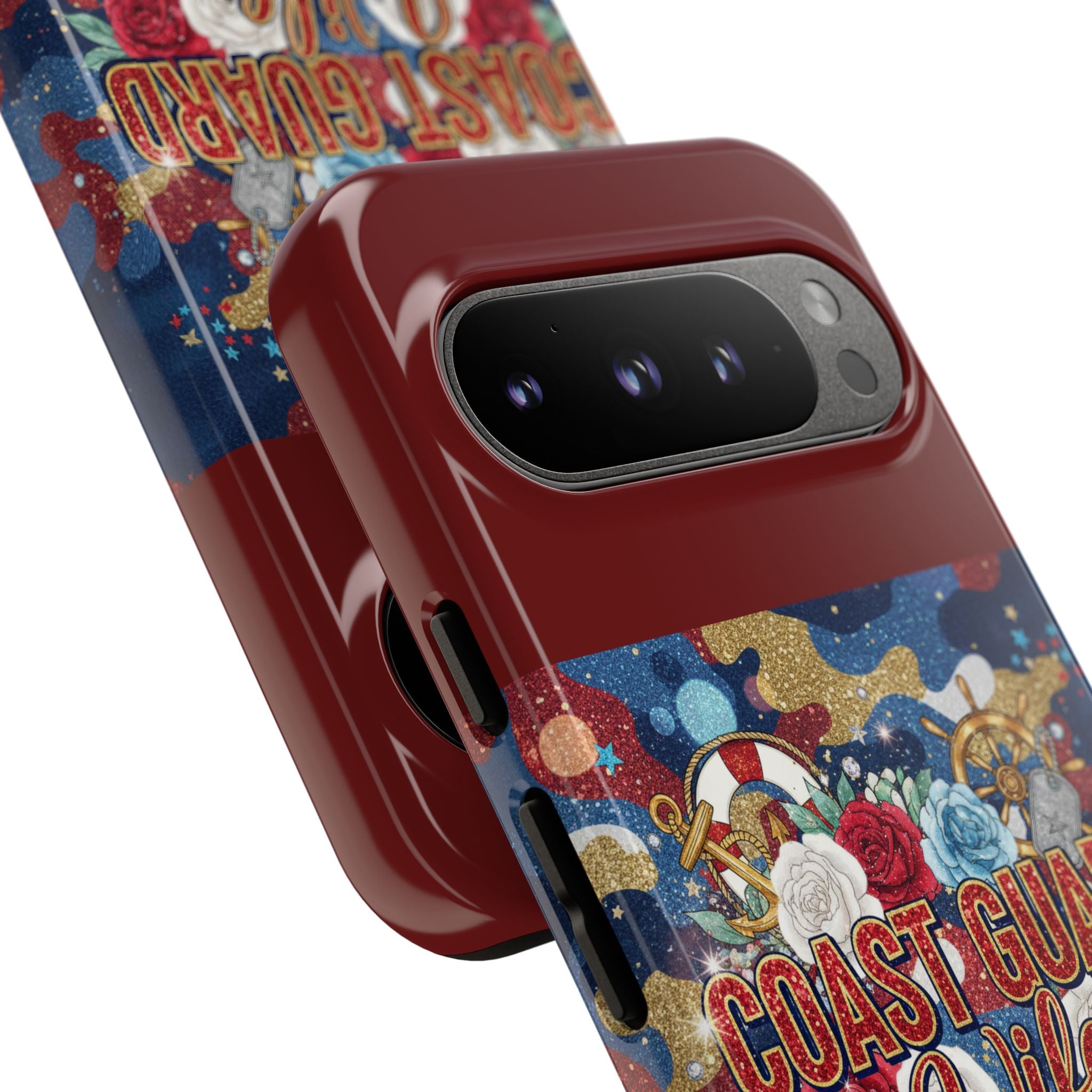 Coast Guard Wife Tough Phone Case — Patriotic Anchor & Lifebuoy Design