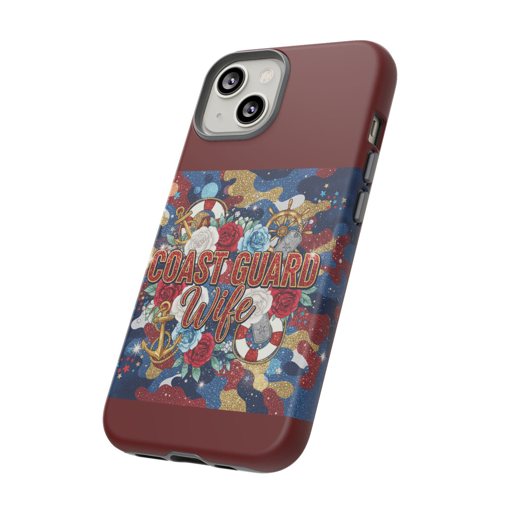 Coast Guard Wife Tough Phone Case — Patriotic Anchor & Lifebuoy Design