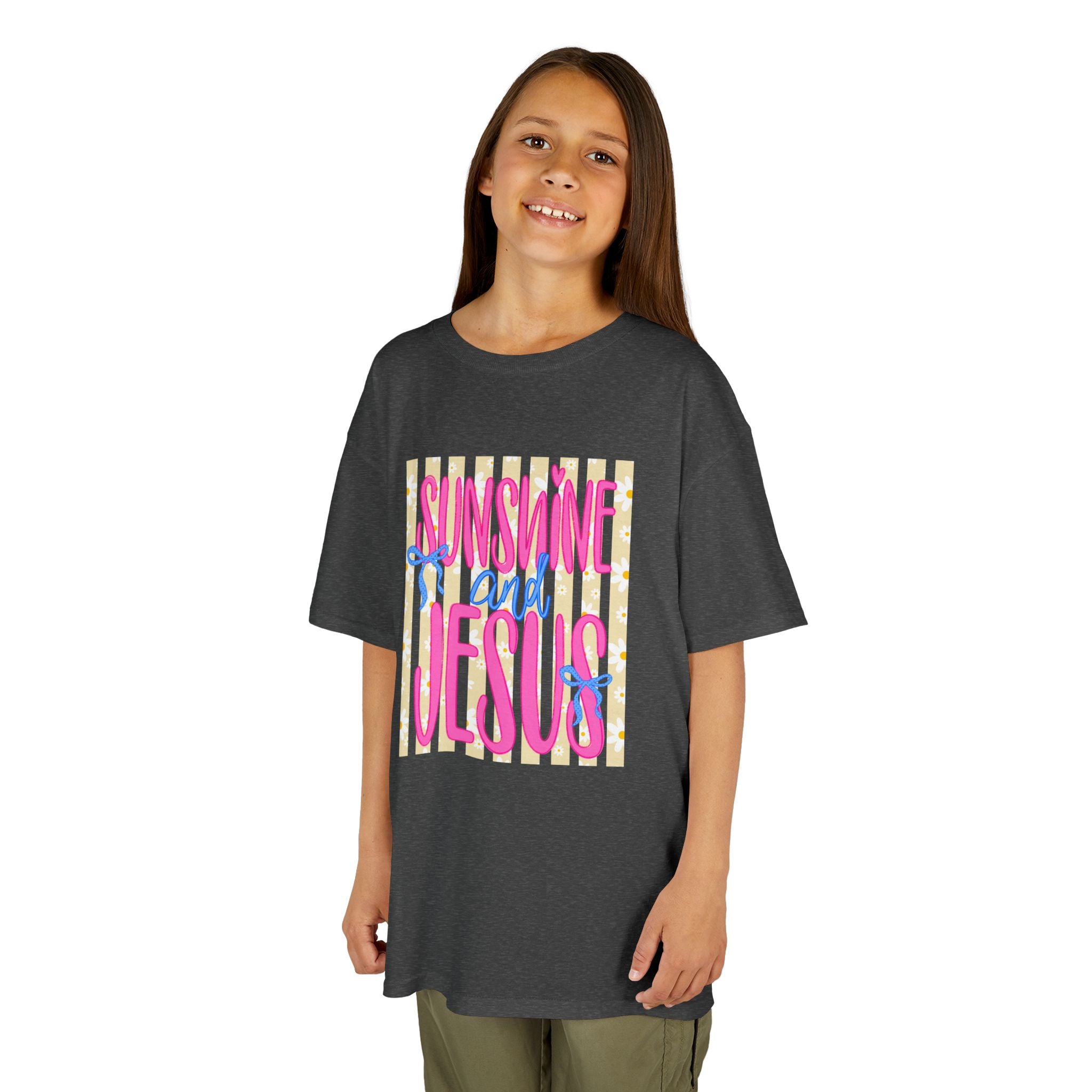 Kids T‑Shirt — "Sunshine and Jesus" Bright Faith Graphic Tee