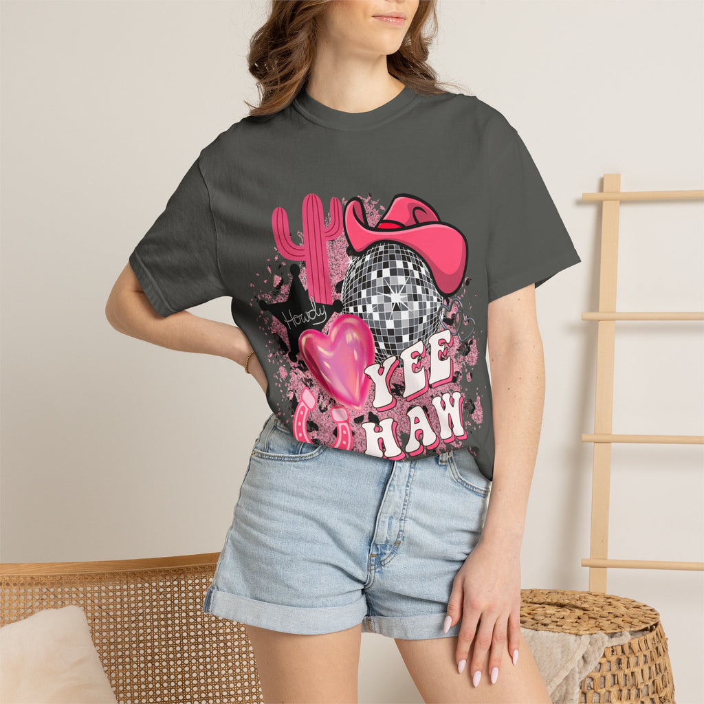 Yee Haw Pink Cowboy Graphic T-Shirt