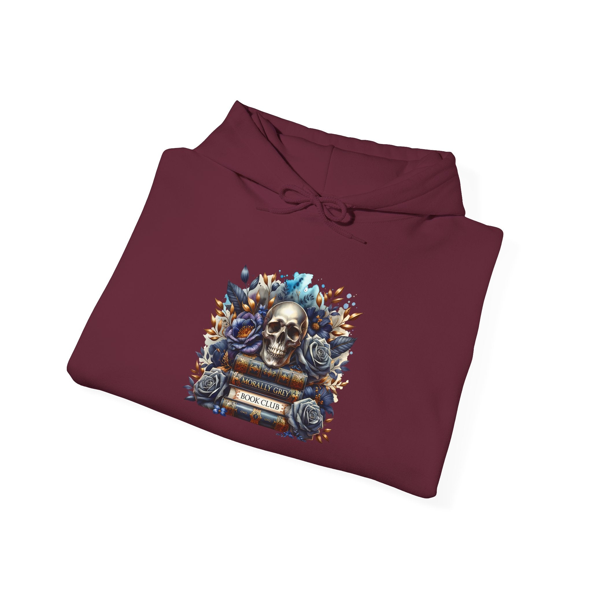 Skull & Roses Hoodie — Gothic Floral Skull Graphic Sweatshirt