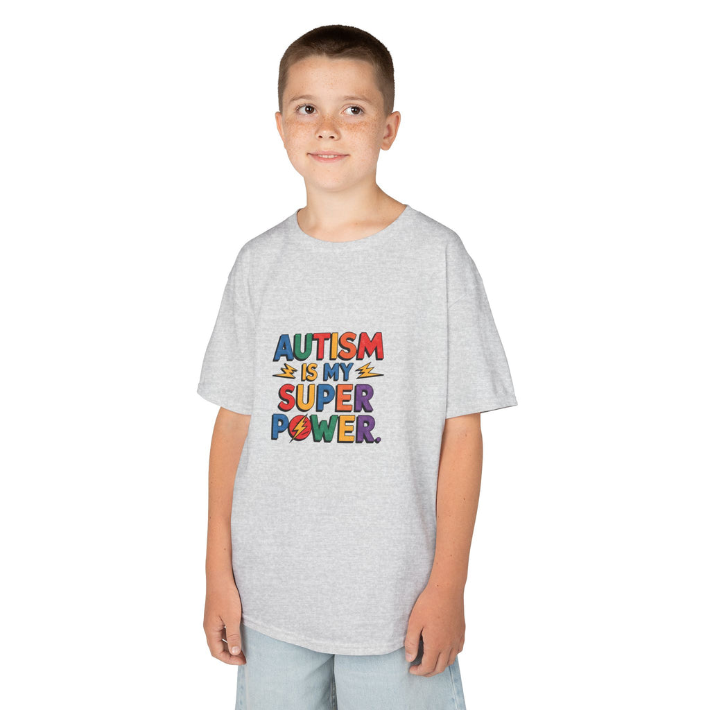 Kids T-Shirt — "Autism Is My Superpower" Colorful Pride Tee for Autism Awareness