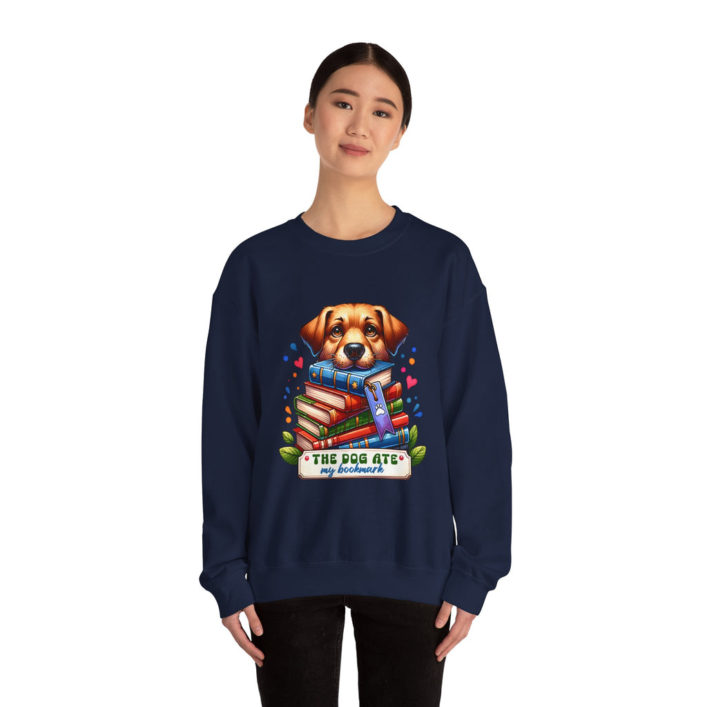 Dog Ate My Homework Sweatshirt — Cute Puppy & Books Back-to-School Crewneck