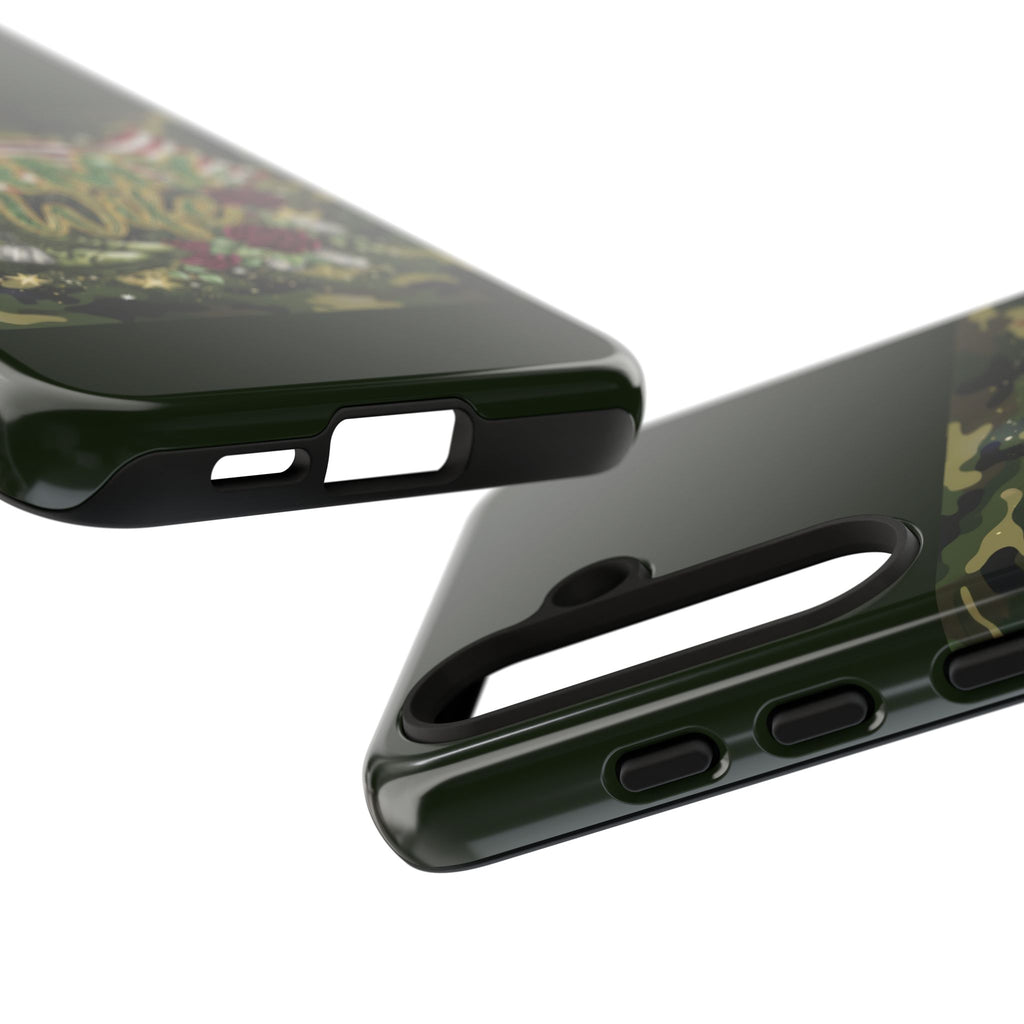 Army Wife Tough Phone Case — Camo Flag Design with Roses