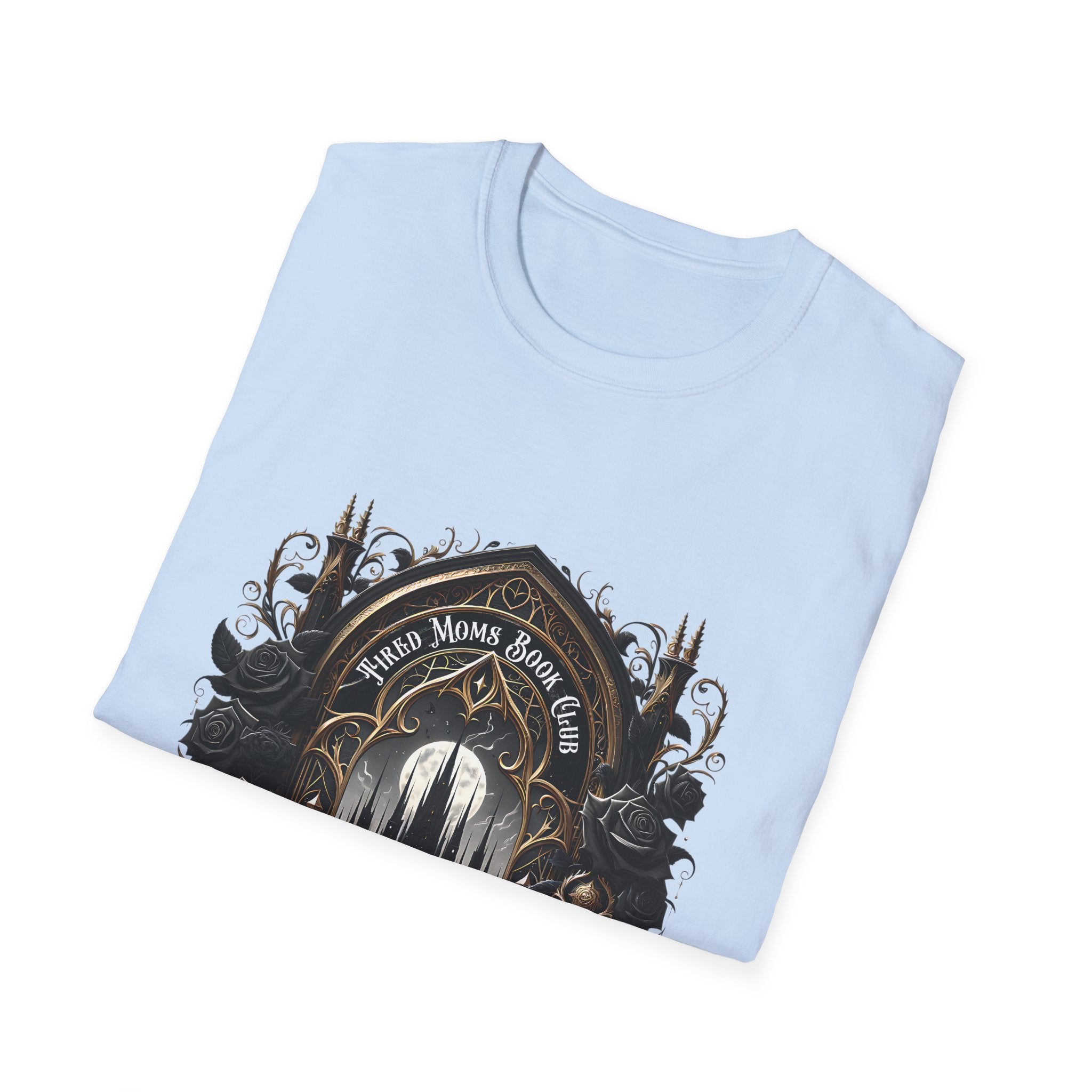 Gothic Library T-Shirt — "Read Books & Rise" Dark Fantasy Graphic Tee