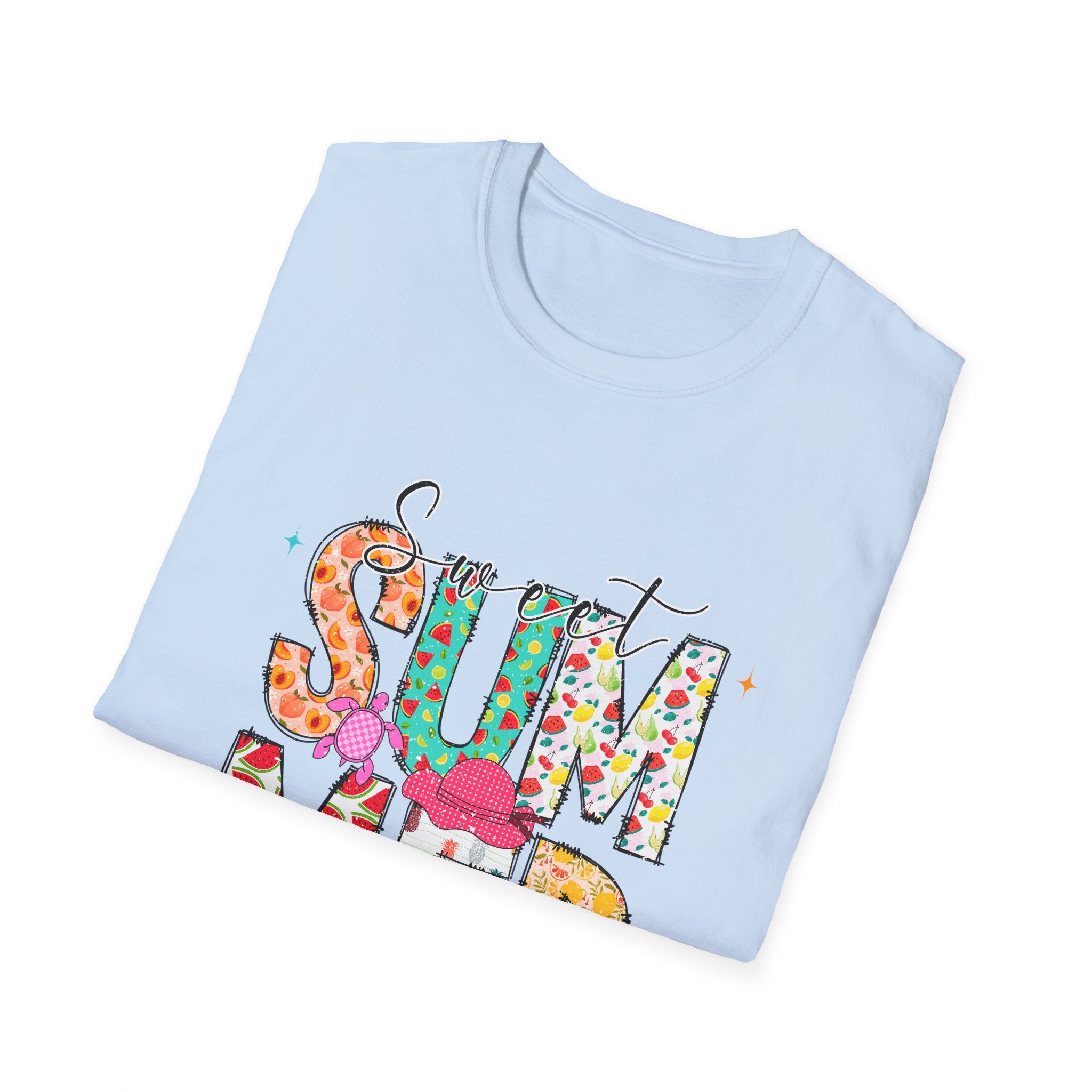 Summer Time Graphic T-Shirt — Colorful Tropical Beach Design