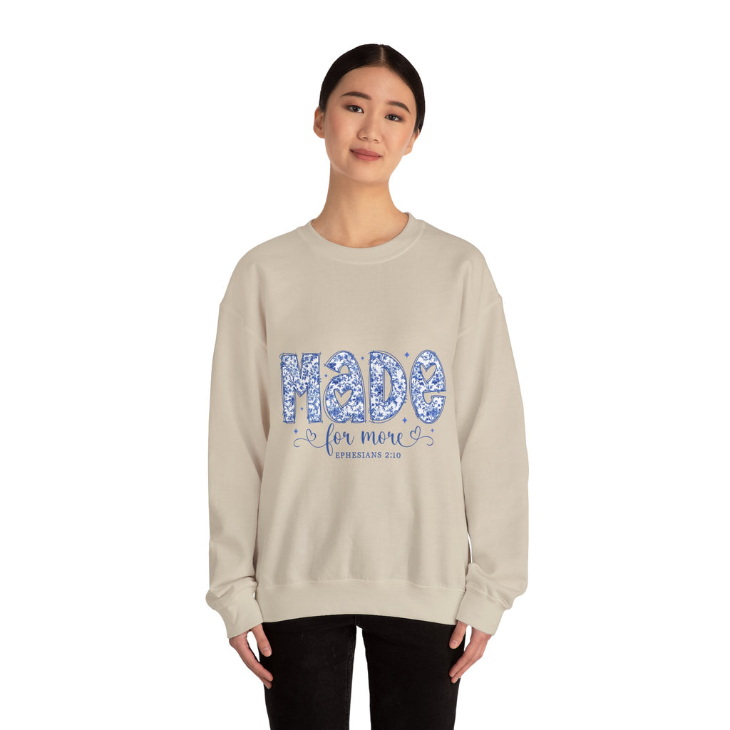 Sweatshirt — "Made for More" Floral Inspirational Crewneck