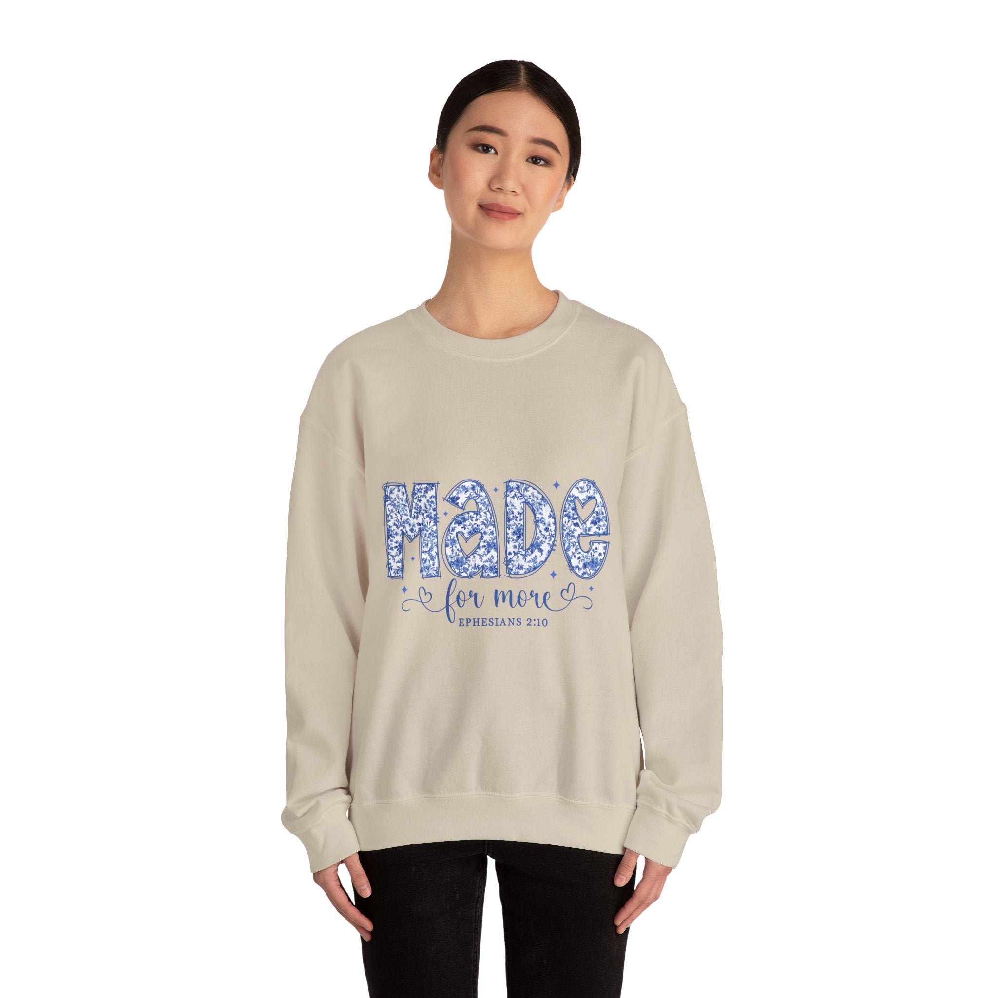 Sweatshirt — "Made for More" Floral Inspirational Crewneck