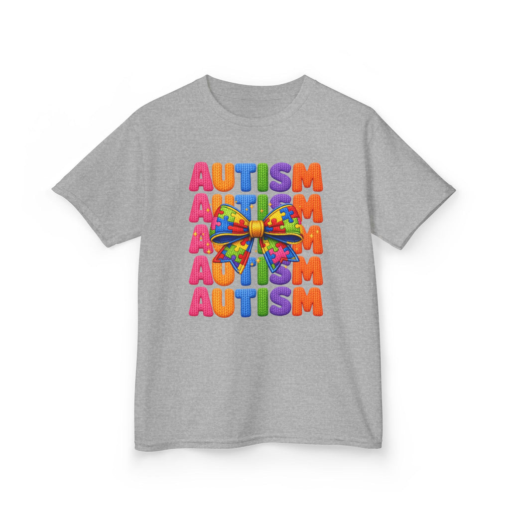 Kids Autism Awareness T-Shirt — Colorful Puzzle Ribbon Design