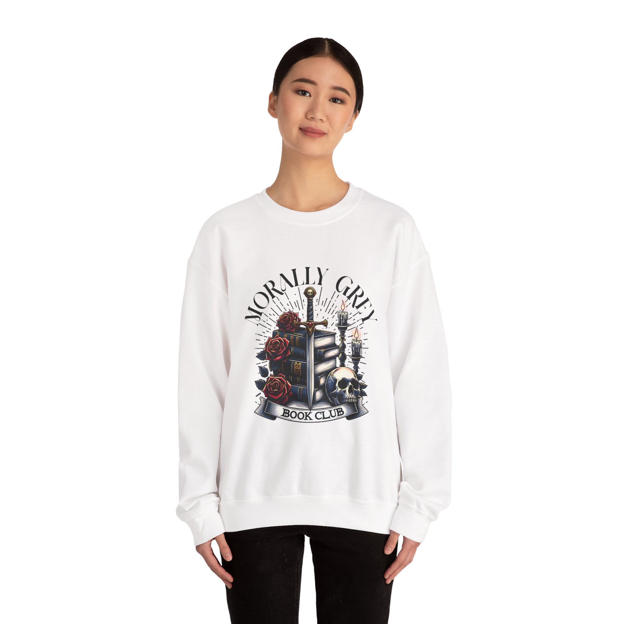 Morally Grey Book Club Sweatshirt — Gothic Booklover Crewneck