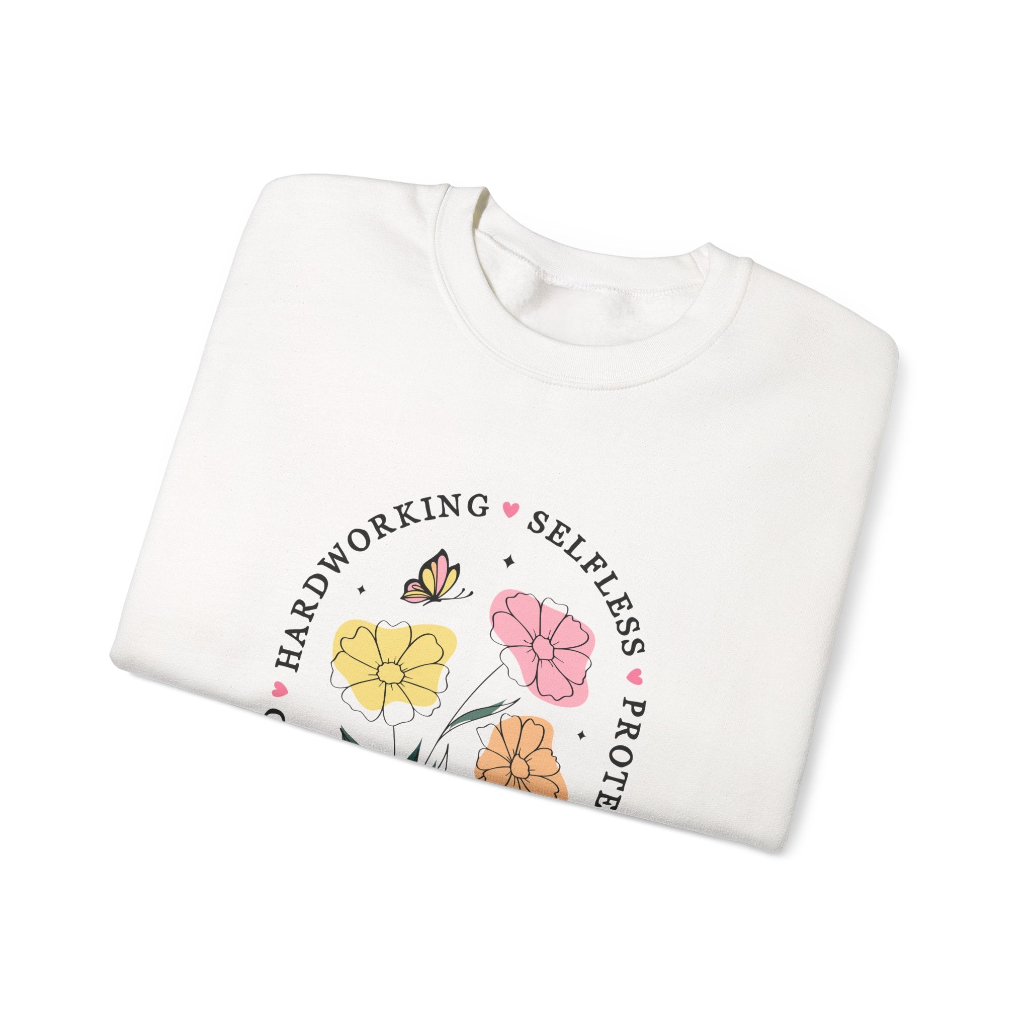 Mama Floral Sweatshirt — "Loved, Hardworking, Selfless, Protective" Mother's Day Crewneck