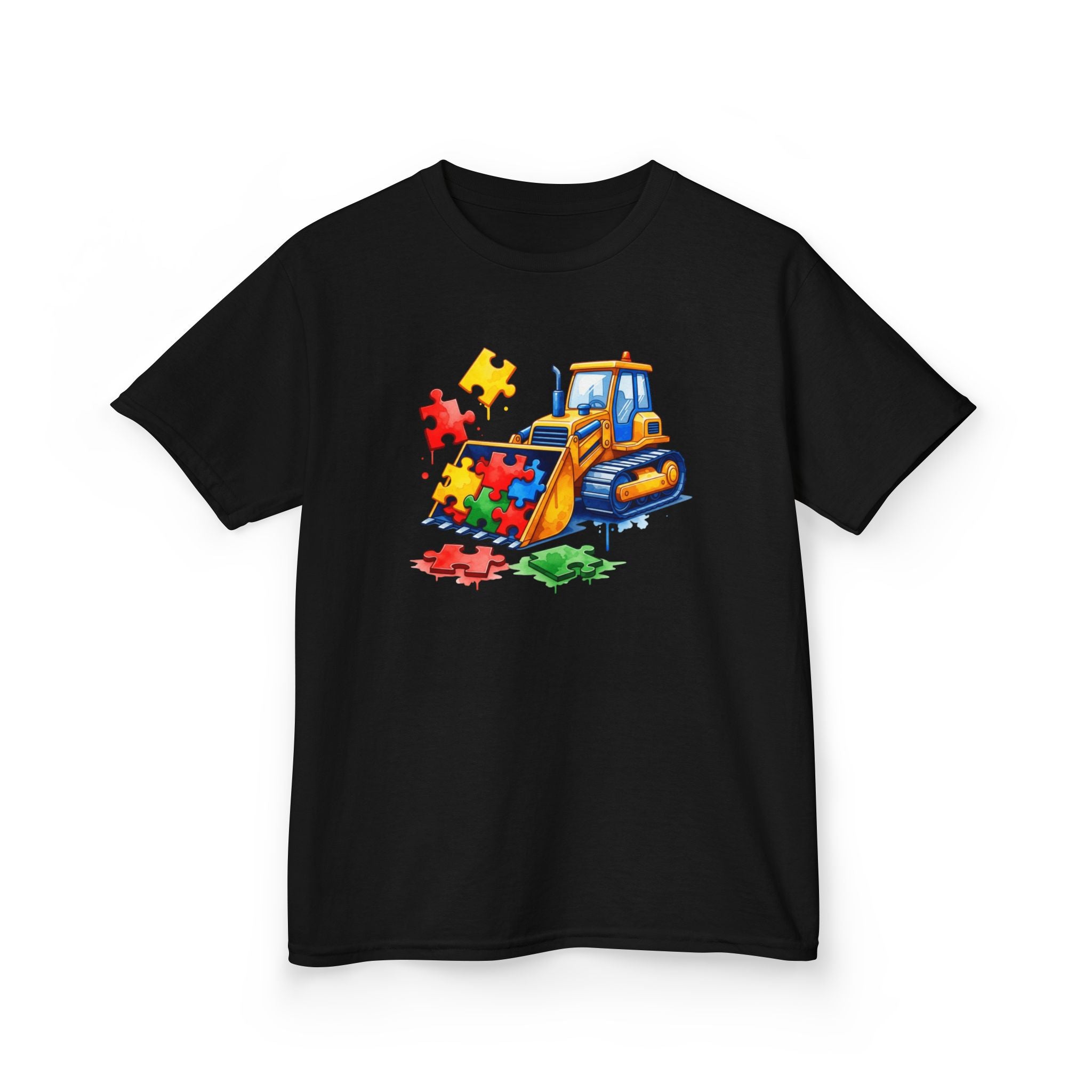 Kids Bulldozer Puzzle Tee — Construction Truck Shirt for Toddlers