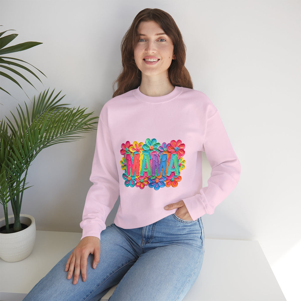 Mama Floral Crewneck Sweatshirt — Colorful Flower Mom Shirt for Mother’s Day