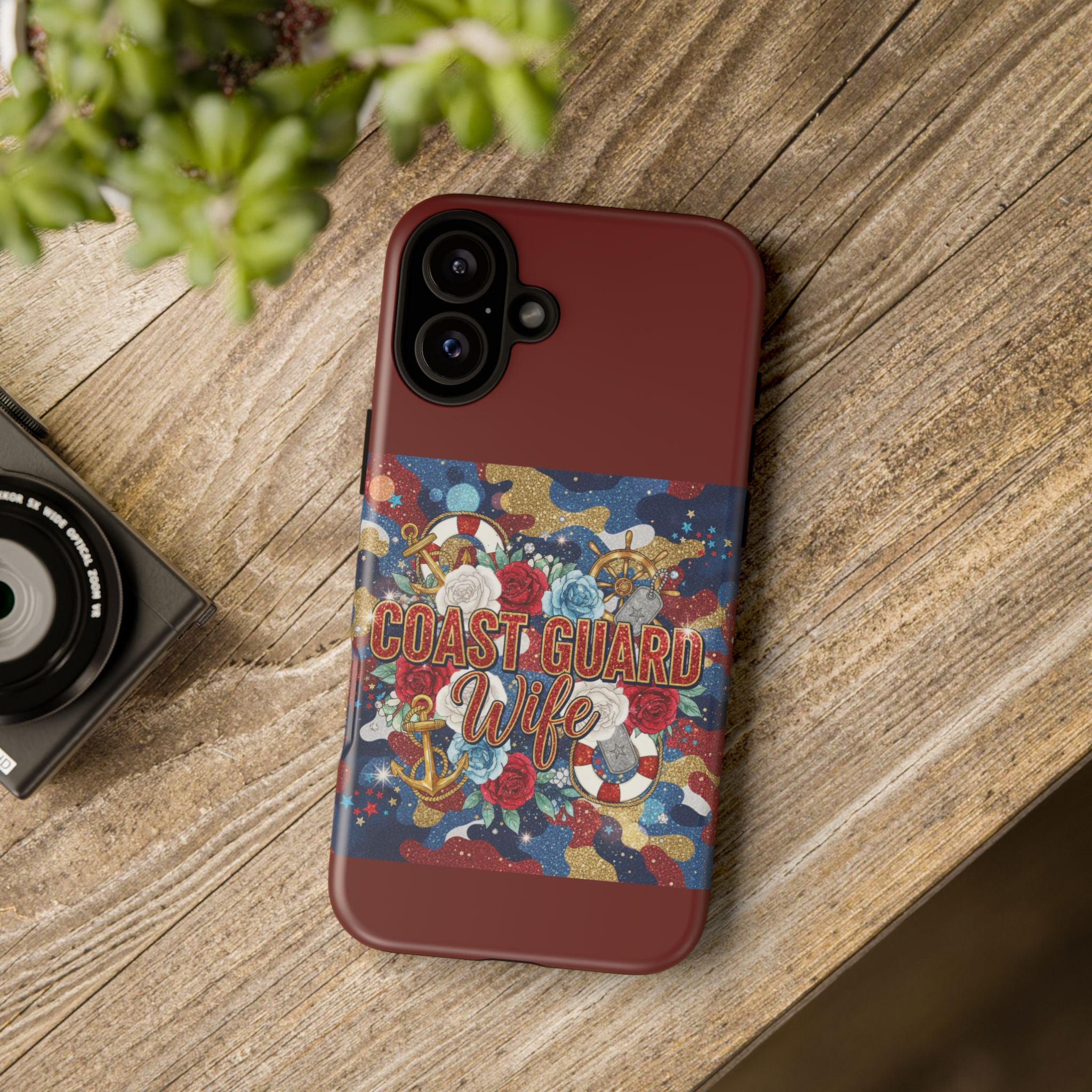 Coast Guard Wife Tough Phone Case — Patriotic Anchor & Lifebuoy Design